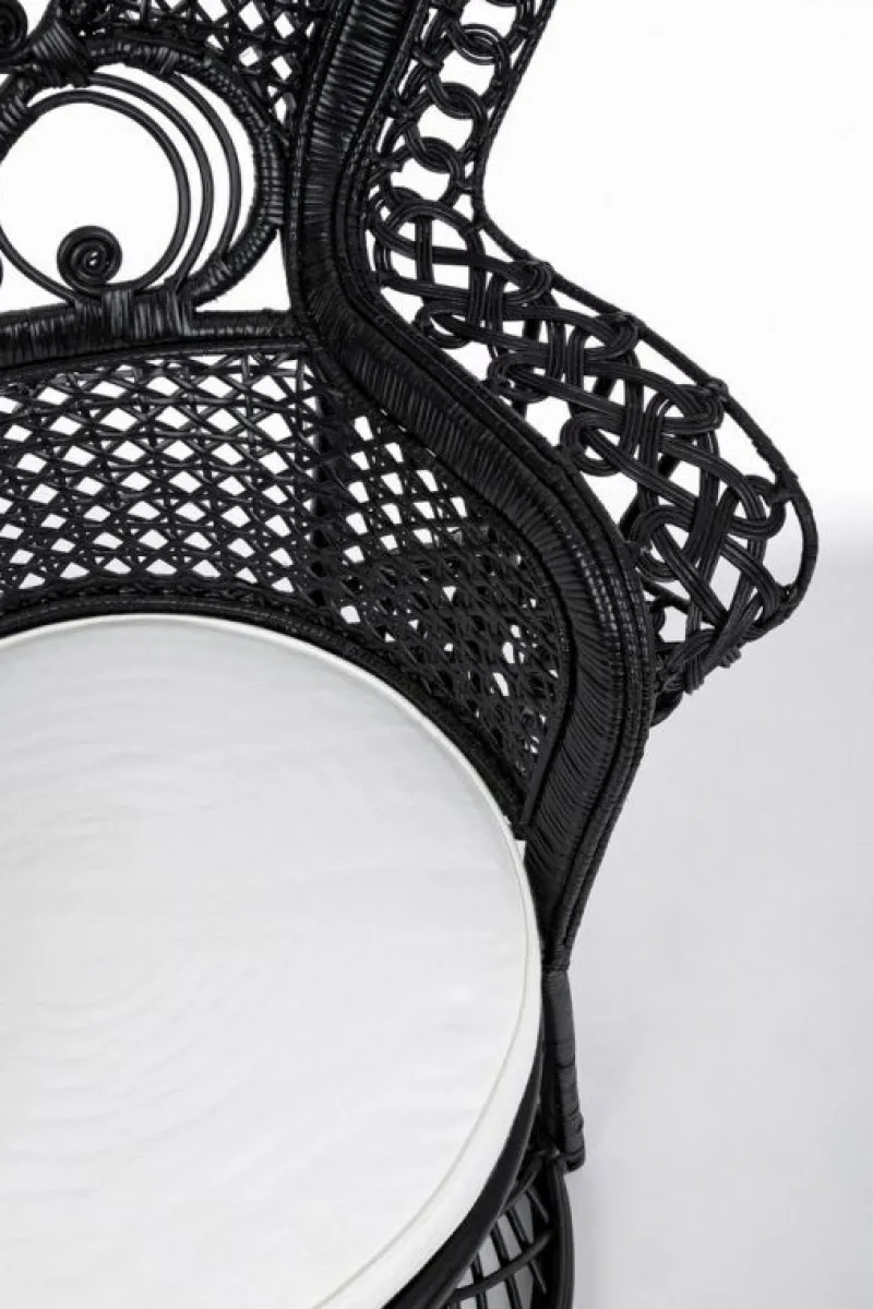 Outlet Bizzotto POLTRONA IN FIBRE NATURALI SFODERABILE NERO - PEACOCK