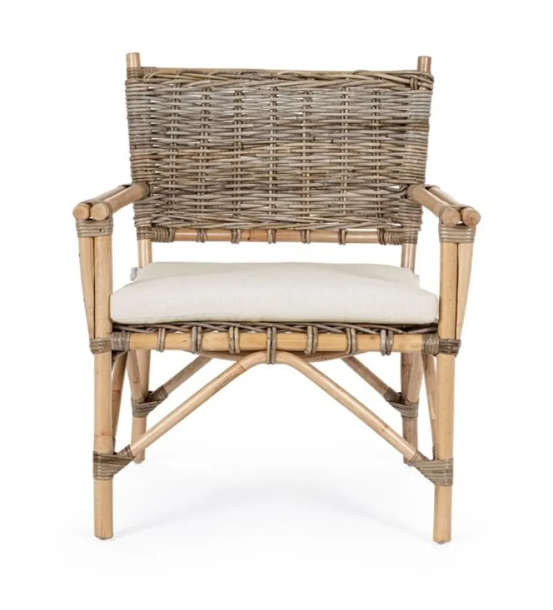 Outlet Bizzotto POLTRONA IN FIBRE NATURALI CON CUSCINO - TARIFA
