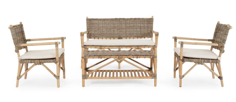 Outlet Bizzotto POLTRONA IN FIBRE NATURALI CON CUSCINO - TARIFA