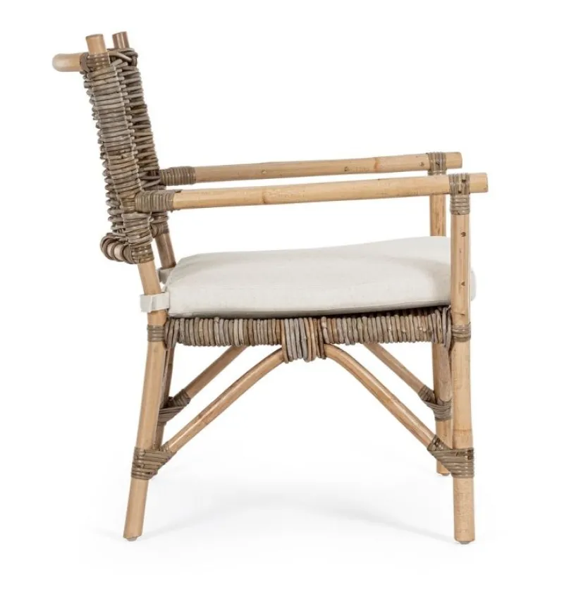 Outlet Bizzotto POLTRONA IN FIBRE NATURALI CON CUSCINO - TARIFA