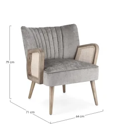 Outlet Bizzotto POLTRONA IN LEGNO SILVER - VIRNA