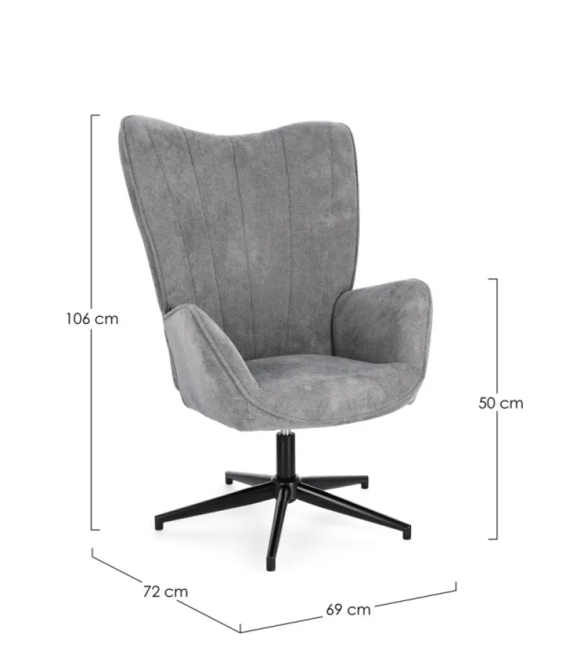 Outlet Bizzotto POLTRONA IN TESSUTO GRIGIO - INAS