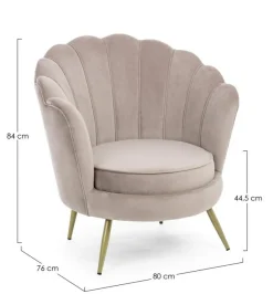 Outlet Bizzotto POLTRONA IN VELLUTO GRIGIO CHIARO - GILIOLA