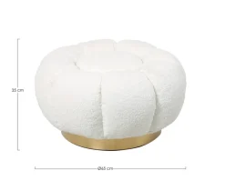 New Bizzotto POUF EFFETTO BOUCLE' BIANCO - FLOREL