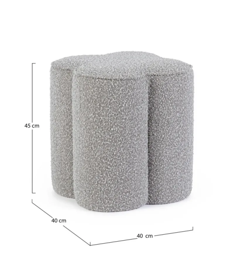Clearance Bizzotto POUF EFFETTO BOUCLE' GRIGIO - COINTA