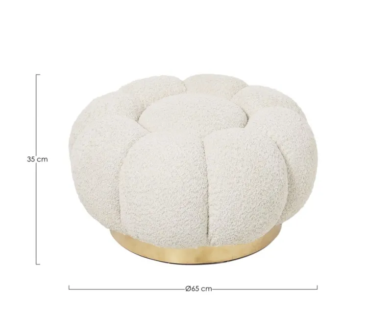 Bizzotto POUF EFFETTO BOUCLE' NATURALE - FLOREL