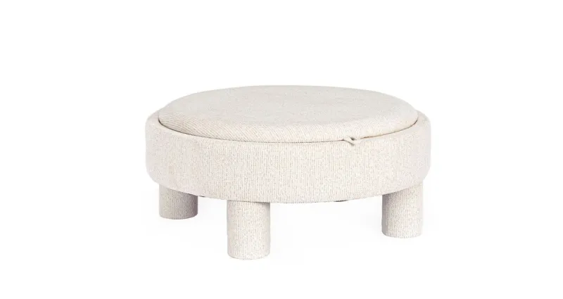 Clearance Bizzotto POUF TANYA C-VASS TONDO BIANCO