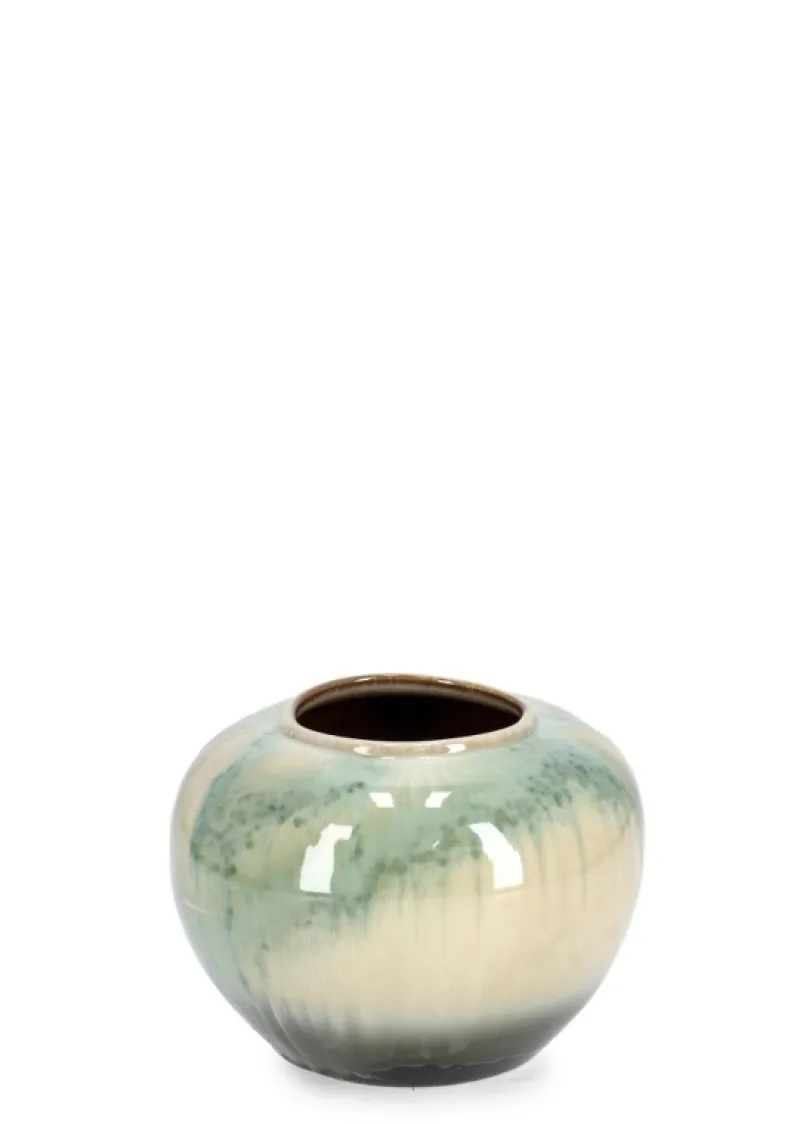 Outlet Bizzotto P.VASO COIRA TONDO BIANCO AZZURRO D25