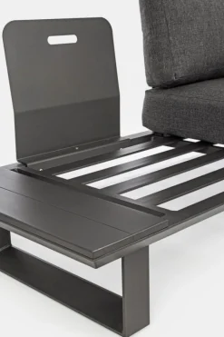 Sale Bizzotto SALOTTO ANGOLARE IN ALLUMINIO ANTRACITE CX23 - KONNOR