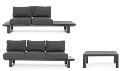 Sale Bizzotto SALOTTO ANGOLARE IN ALLUMINIO ANTRACITE CX23 - KONNOR