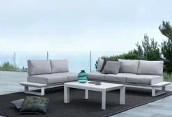 New Bizzotto SALOTTO ANGOLARE IN ALLUMINIO BIANCO CX21 - KONNOR