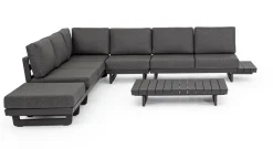 Outlet Bizzotto SALOTTO ANGOLARE IN ALLUMINIO ANTRACITE WG21 - INFINITY