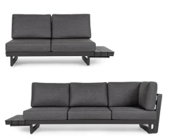 Outlet Bizzotto SALOTTO ANGOLARE IN ALLUMINIO ANTRACITE WG21 - INFINITY