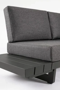 Outlet Bizzotto SALOTTO ANGOLARE IN ALLUMINIO ANTRACITE WG21 - INFINITY