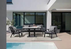 Outlet Bizzotto SALOTTO IN ALLUMINIO ANTRACITE JX55 - TRUMAN