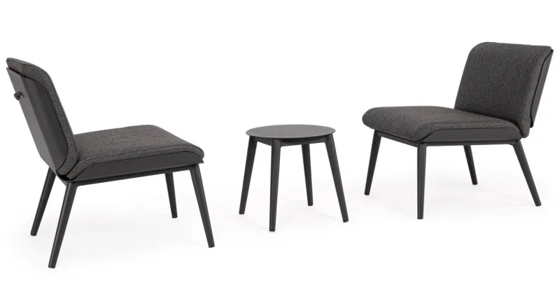 Outlet Bizzotto SALOTTO IN ALLUMINIO ANTRACITE WG21 - ISABELA