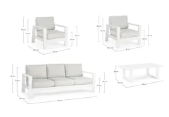 New Bizzotto SALOTTO IN ALLUMINIO BIANCO YK11 - BALTIC