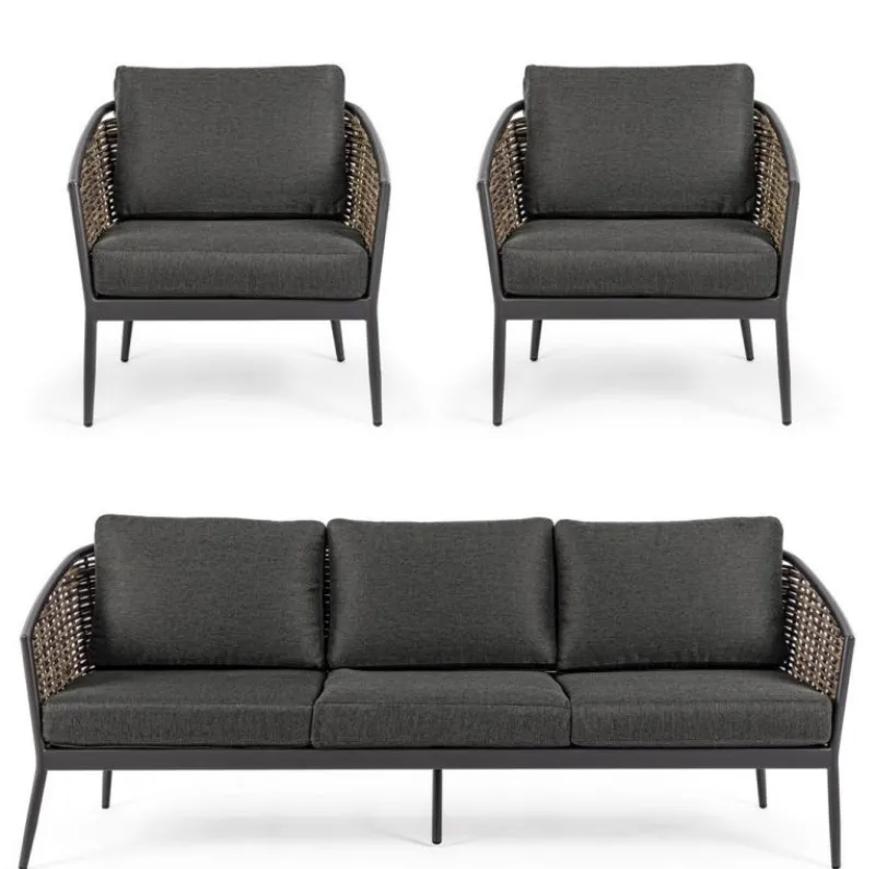 Hot Bizzotto SALOTTO IN FIBRA SINTETICA ANTRACITE YK13 - MARIBELA