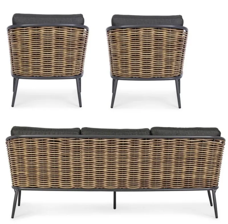 Hot Bizzotto SALOTTO IN FIBRA SINTETICA ANTRACITE YK13 - MARIBELA