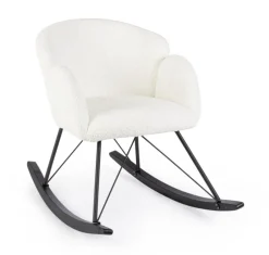 Best Bizzotto SEDIA A DONDOLO EFFETTO BOUCLE' BIANCA - SIBILLA