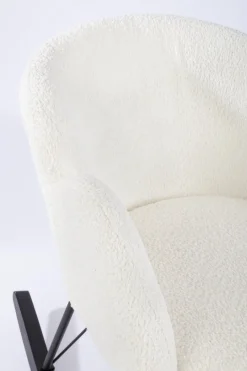 Best Bizzotto SEDIA A DONDOLO EFFETTO BOUCLE' BIANCA - SIBILLA