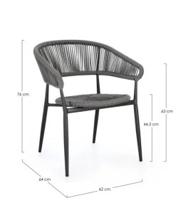 New Bizzotto SEDIA C-BR ALGAIDA ANTRACITE/GRIGIO