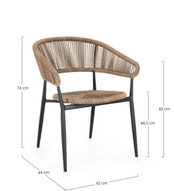 Hot Bizzotto SEDIA C-BR ALGAIDA ANTRACITE/NATURAL