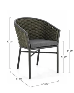 Discount Bizzotto SEDIA C-BR C-C MARGALIDA ANTRACITE/VERDE