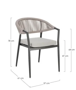 Sale Bizzotto SEDIA C-BR C-C MILLOR ANTRACITE/KHAKI