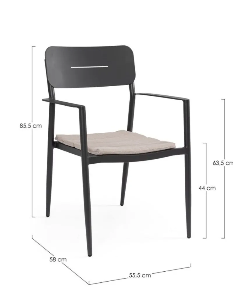 Online Bizzotto SEDIA C-BR C-C NEBULA ANTRACITE YK13