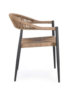 Clearance Bizzotto SEDIA C-BR JANDIA ANTRACITE/NATURAL