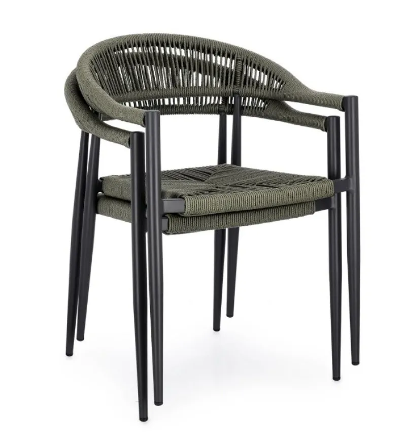 Bizzotto SEDIA C-BR JANDIA ANTRACITE/VERDE