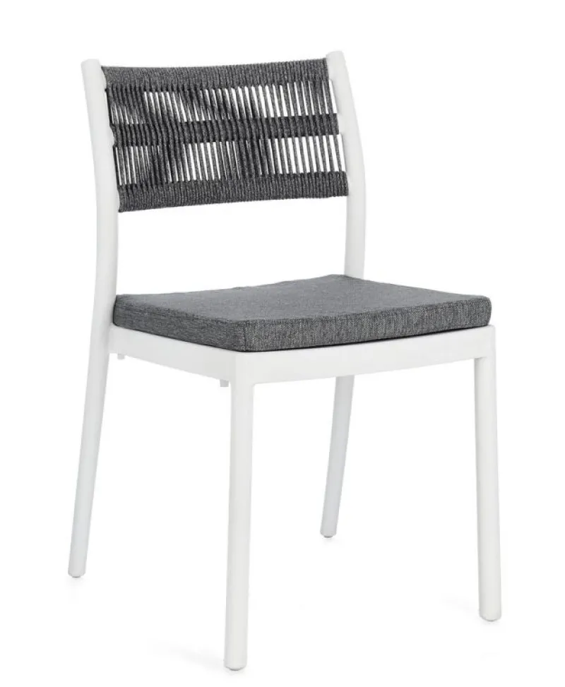 Clearance Bizzotto SEDIA C-C ALVIN BIANCO/GRIGIO SCURO