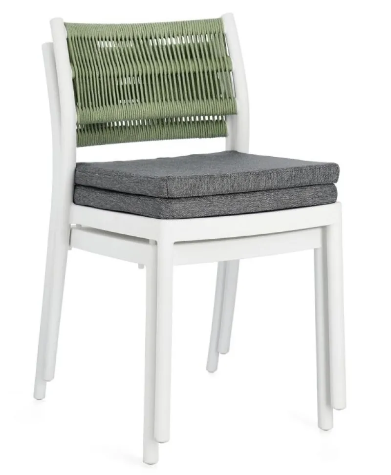 Bizzotto SEDIA C-C ALVIN BIANCO/VERDE