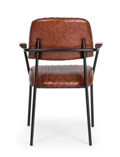 Hot Bizzotto SEDIA CON BRACCIOLI IN ECOPELLE ARANCIO SCURO - NELLY