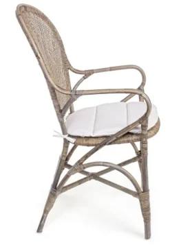 Outlet Bizzotto SEDIA CON BRACCIOLI IN FIBRE NATURALI - EDELINA
