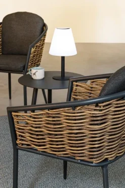 Clearance Bizzotto SEDIA CON CUSCINO ANTRACITE YK13 - MARIBELA