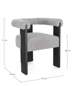 Best Bizzotto SEDIA EFFETTO BOUCLE' NERO GRIGIO - AGAPE