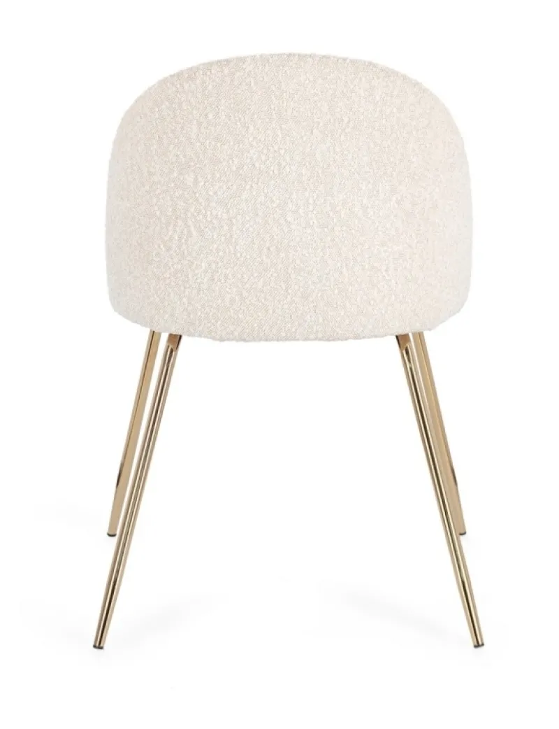 Bizzotto SEDIA EFFETTO BOUCLE' ORO/AVORIO - TANYA