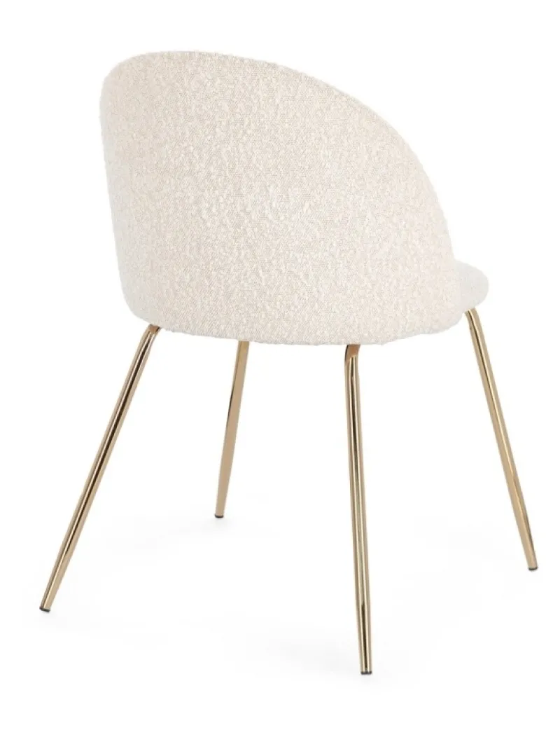 Bizzotto SEDIA EFFETTO BOUCLE' ORO/AVORIO - TANYA