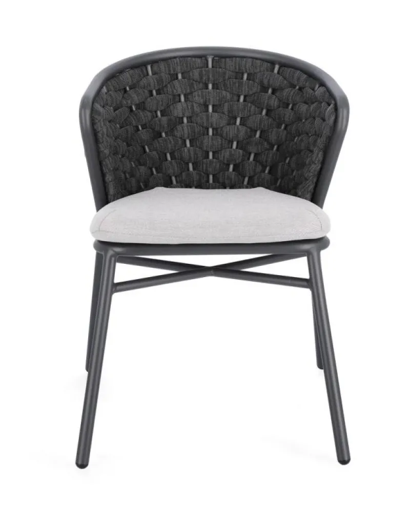 Outlet Bizzotto SEDIA IN ALLUMINIO ANTRACITE QS22/GRAPHITE - HARLOW