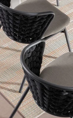 Outlet Bizzotto SEDIA IN ALLUMINIO ANTRACITE QS22/GRAPHITE - HARLOW