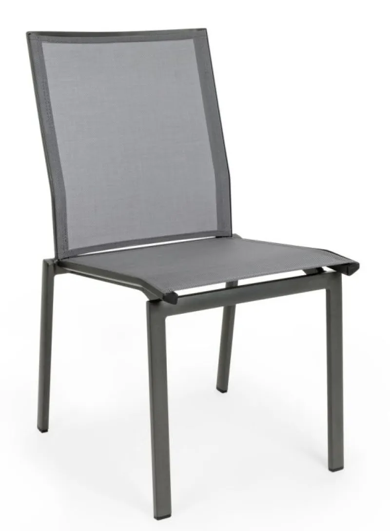 Best Bizzotto SEDIA IN ALLUMINIO IMPILABILE ANTARCITE GK52 - CRUISE