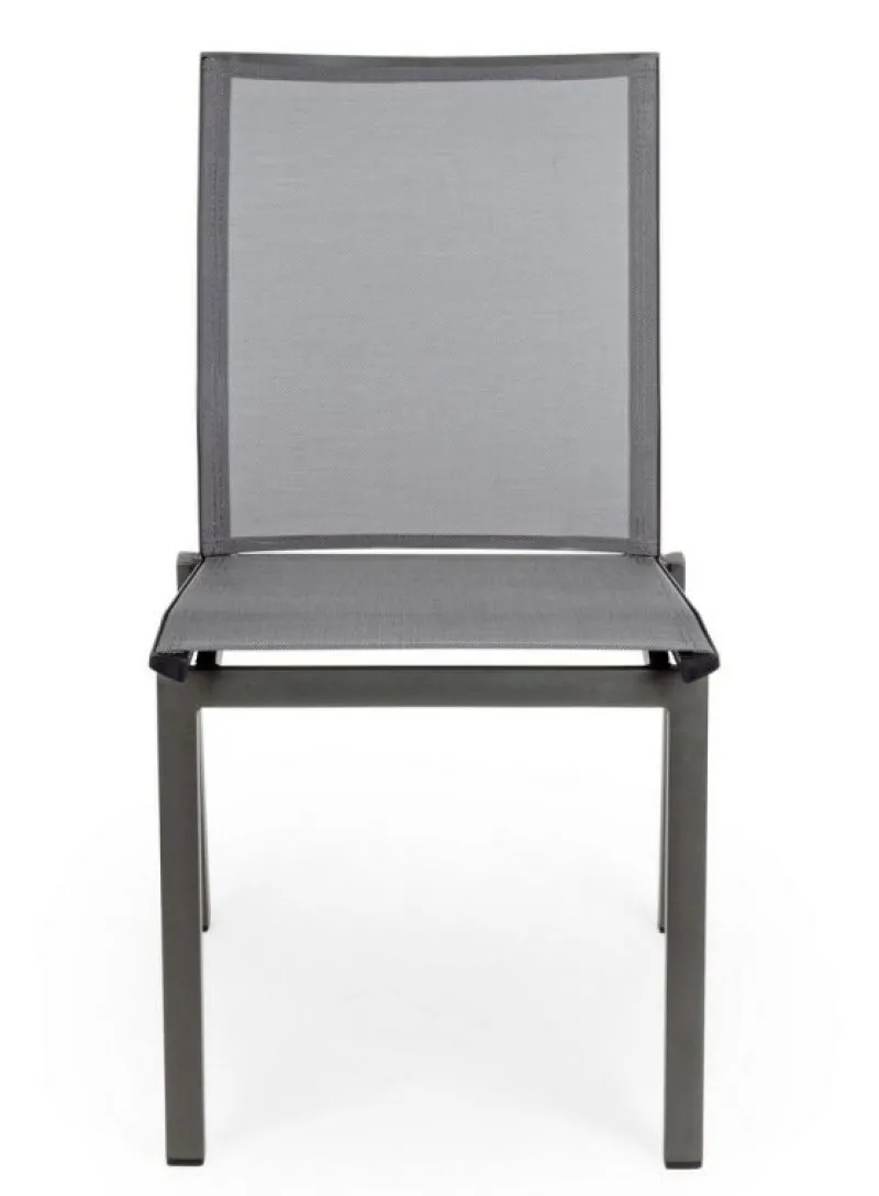 Best Bizzotto SEDIA IN ALLUMINIO IMPILABILE ANTARCITE GK52 - CRUISE