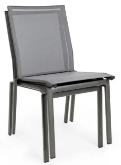 Best Bizzotto SEDIA IN ALLUMINIO IMPILABILE ANTARCITE GK52 - CRUISE