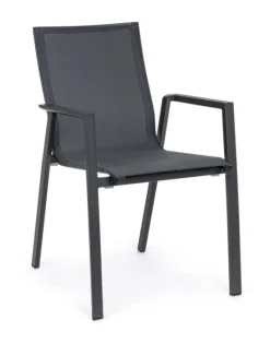 New Bizzotto SEDIA IN ALLUMINIO IMPILABILE ANTRACITE JX55 - KRION