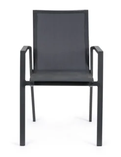 New Bizzotto SEDIA IN ALLUMINIO IMPILABILE ANTRACITE JX55 - KRION