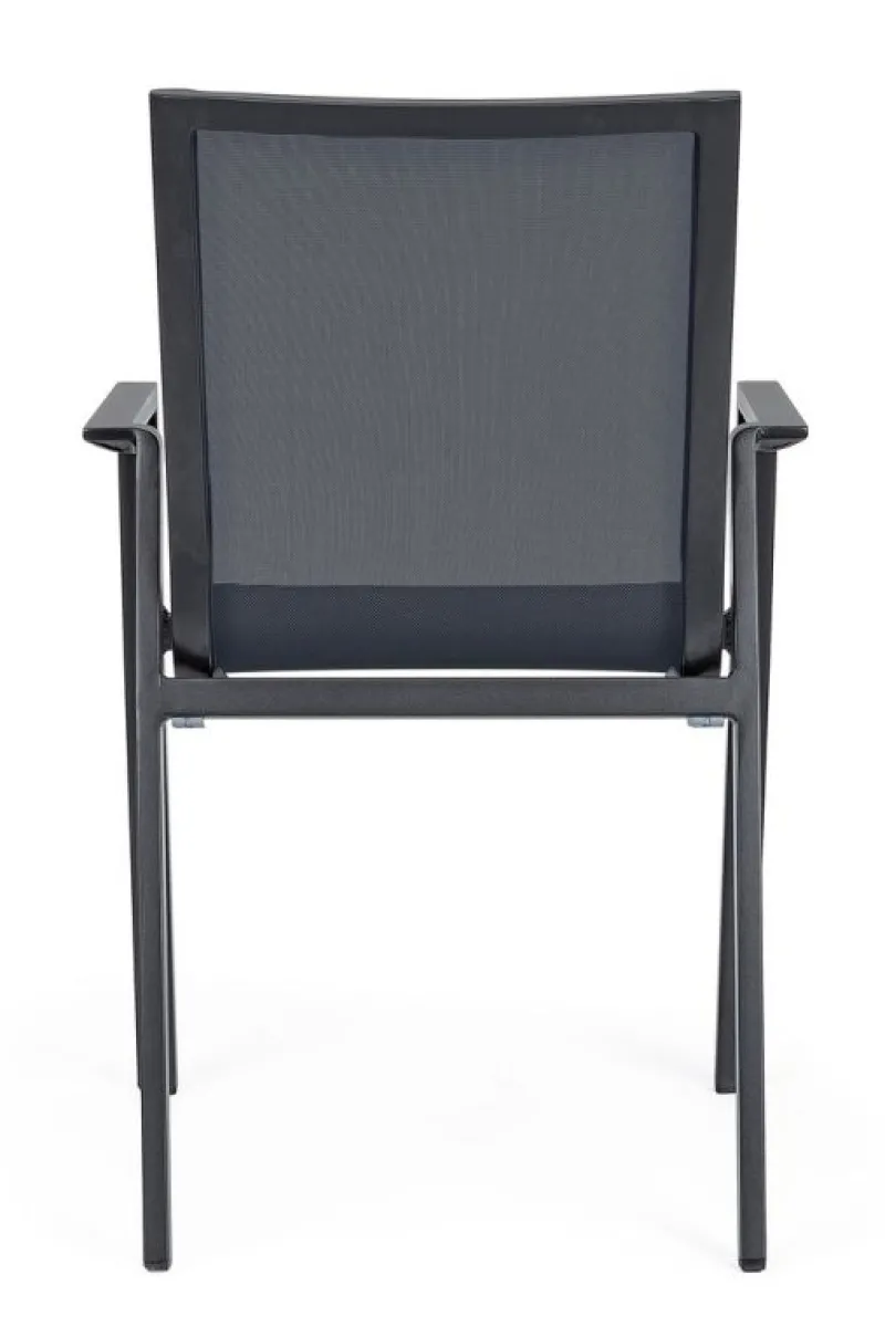 New Bizzotto SEDIA IN ALLUMINIO IMPILABILE ANTRACITE JX55 - KRION