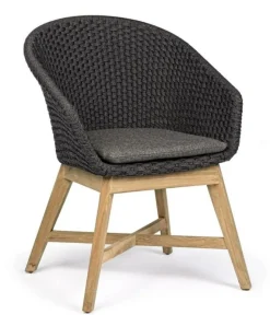 Online Bizzotto SEDIA IN CORDA PER ESTERNO ANTRACITE - COACHELLA