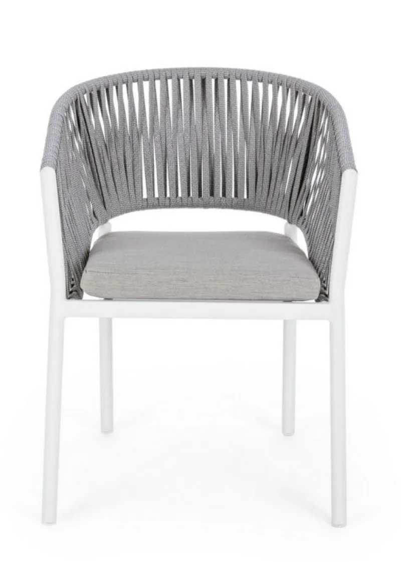 Sale Bizzotto SEDIA IN CORDA PER ESTERNO IMPILABILE BIANCO WG20 -FLORENCIA